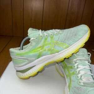 Asics Gel-Nimbus 22 Womens Running Shoes Mint Green Yellow 1012A663 Size 8